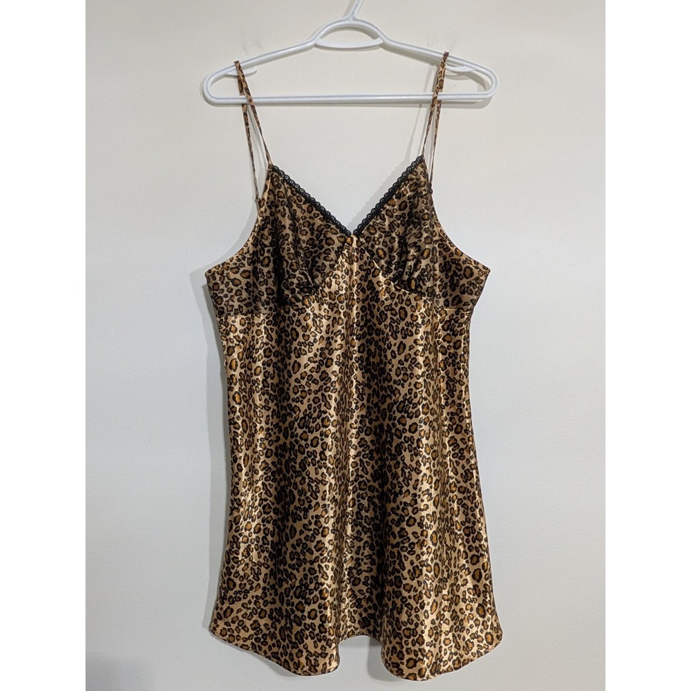 VTG Versailles Chemise Lingerie Women's Large Cheetah Animal Print Top Tank